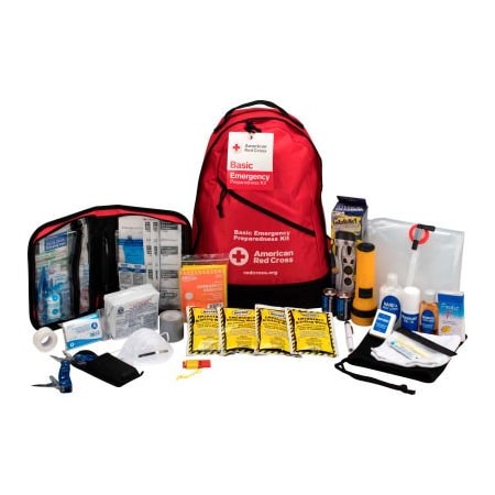 3-Day Basic Emergency Preparedness Backpack | Officially Licensed Product of The American Red Cross | 72 Hour Survival Supplies for 1 Person | Water, Phone Charger, Blanket, Food